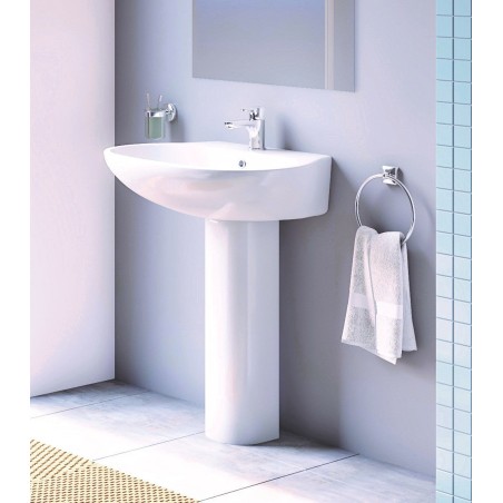 Lavabo en céramique blanche 55 cm - Conny compact series | BuyBath