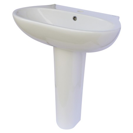 Lavabo en céramique blanche 55 cm - Conny