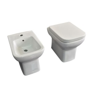 Paire de sanitaires en céramique affleurante en blanc - Piccolo | Gravena