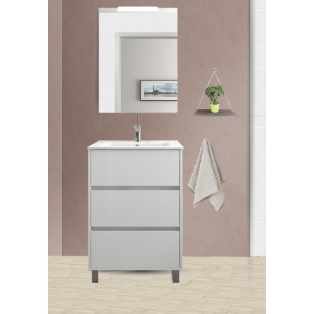 Armoire Arenys avec vasque en porcelaine - Dimensions : 600x45 cm