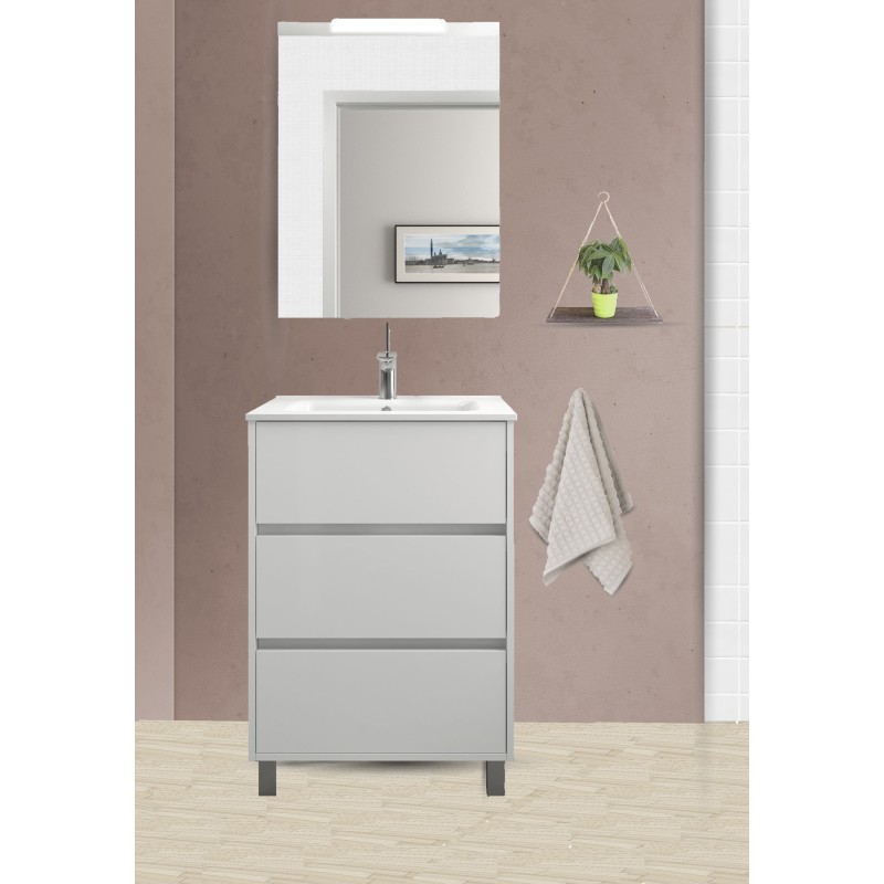 Meuble Arenys avec vasque en porcelaine - Dimensions : 800x45 cm
