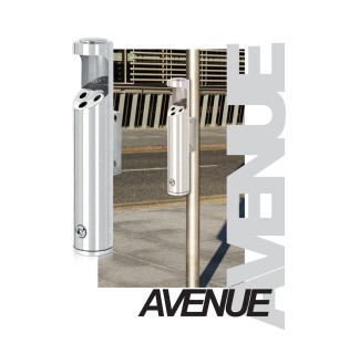 Cendrier mural en acier inoxydable 48H cm - Avenue