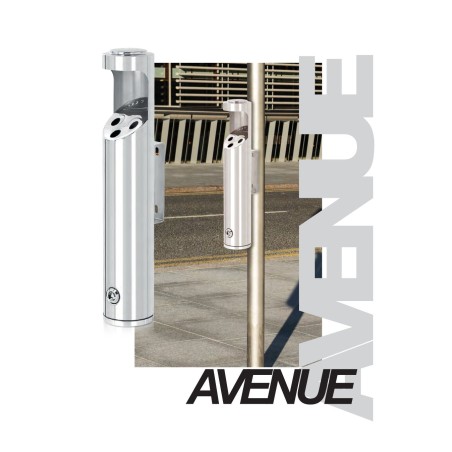 Cendrier mural en acier inoxydable 48H cm - Avenue